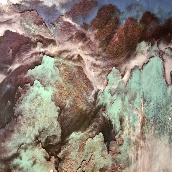 Abstract Mountain Reverie: Ethereal Hues and Mystical Horizons