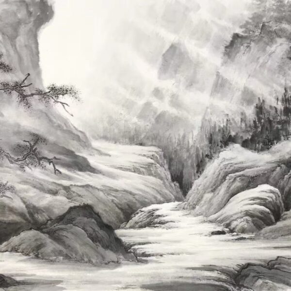 Ink's Eternal Dialogue: Mist-Clad Peaks and Pine Whispers